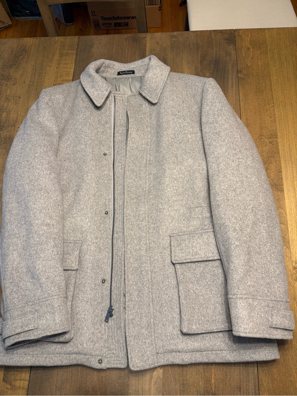 English Laundry Light Gray Men's Wool Pea Coat
